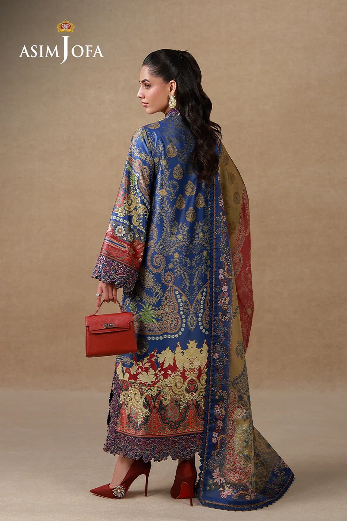 ASIM JOFA | SILK COLLECTION 26 | AJULSC-01 EMBROIDERED CHARMEUSE SILK