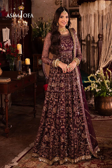 ASIM JOFA | CHANDNI RAATEIN | AJYV-01 EMBROIDERED NET 3 PCS