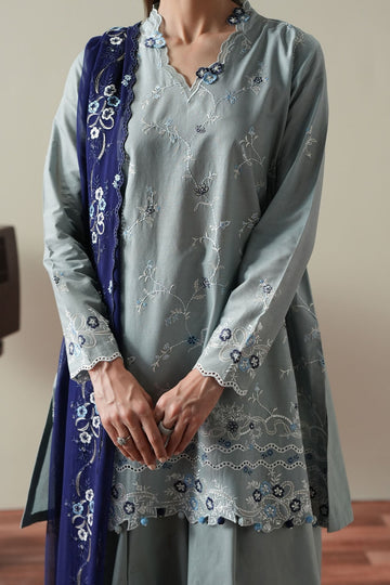 CROSS STITCH | MAHIRI EMBROIDERED COLLECTION | AQUA SMOKE