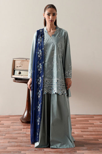CROSS STITCH | MAHIRI EMBROIDERED COLLECTION | AQUA SMOKE