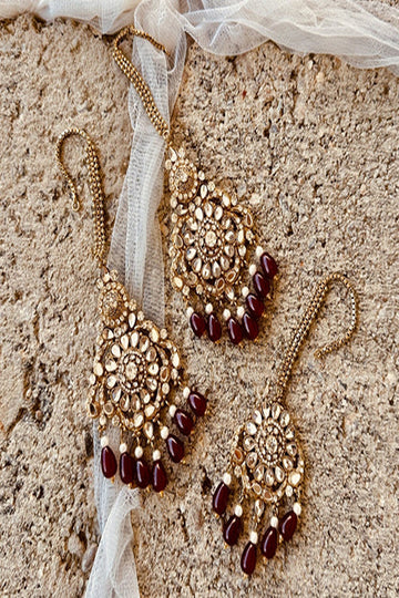 KOH-E-GEM | JEWELLERY | AFSANA-E-SHEESHAH - MAROON