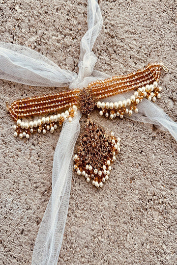 KOH-E-GEM | JEWELLERY | ARIA SLEEK CHOKER SET - GOLD