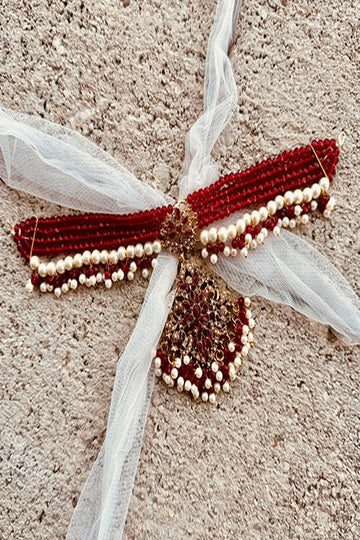KOH-E-GEM | JEWELLERY | ARIA SLEEK CHOKER SET - MAROON