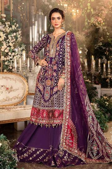 MARIA B | MBROIDERED | EMBROIDERED RAW SILK SUIT | BD-2903 | LONG