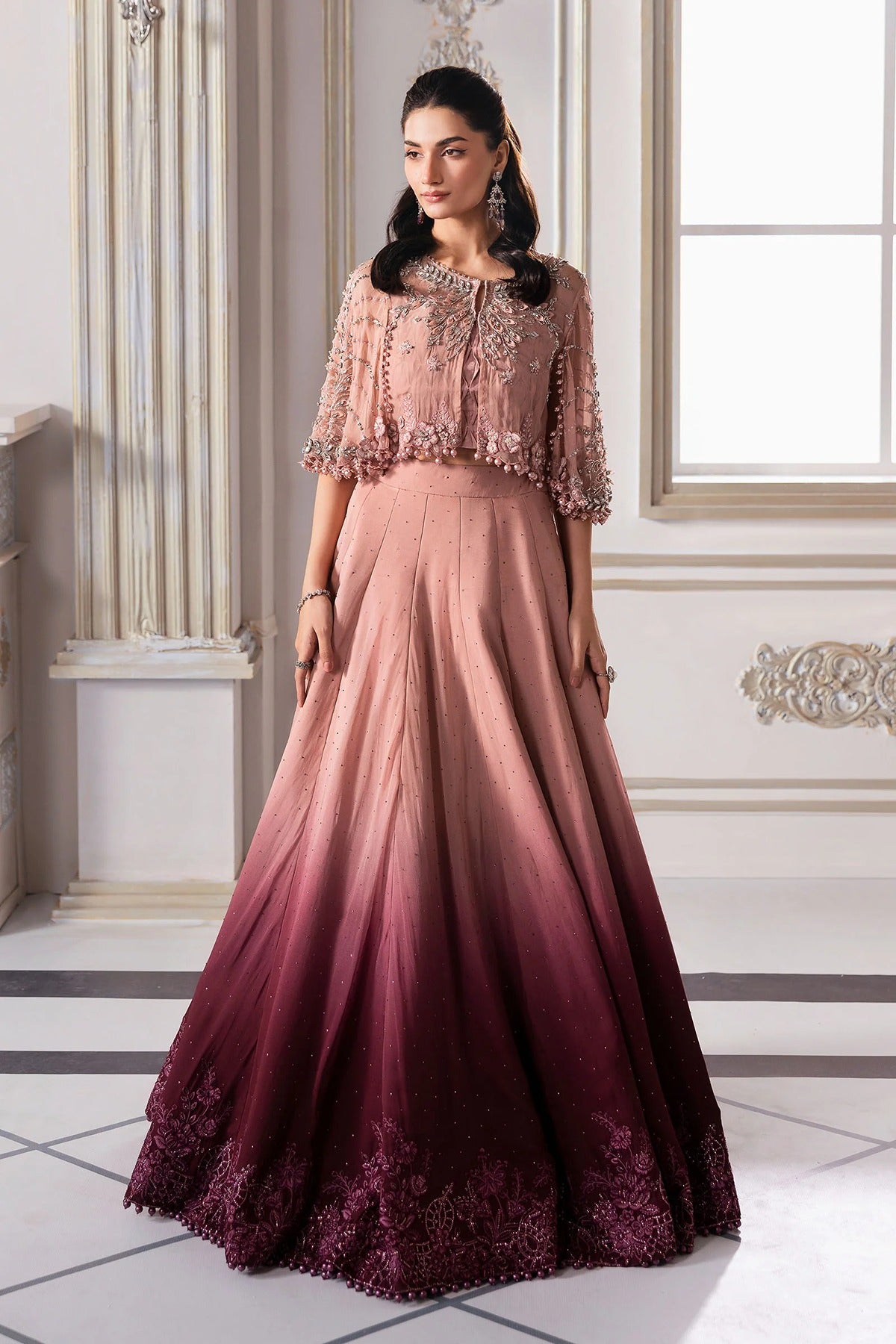 MARIA B | MBROIDERED | EMBROIDERED CHIFFON | BD-3001 | LEHNGA