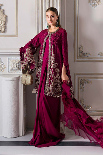 MARIA B | MBROIDERED | EMBROIDERED CHIFFON SUIT | BD-3003 | SHORT