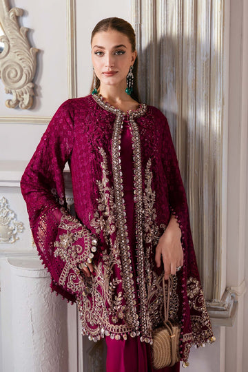 MARIA B | MBROIDERED | EMBROIDERED CHIFFON SUIT | BD-3003 | SHORT