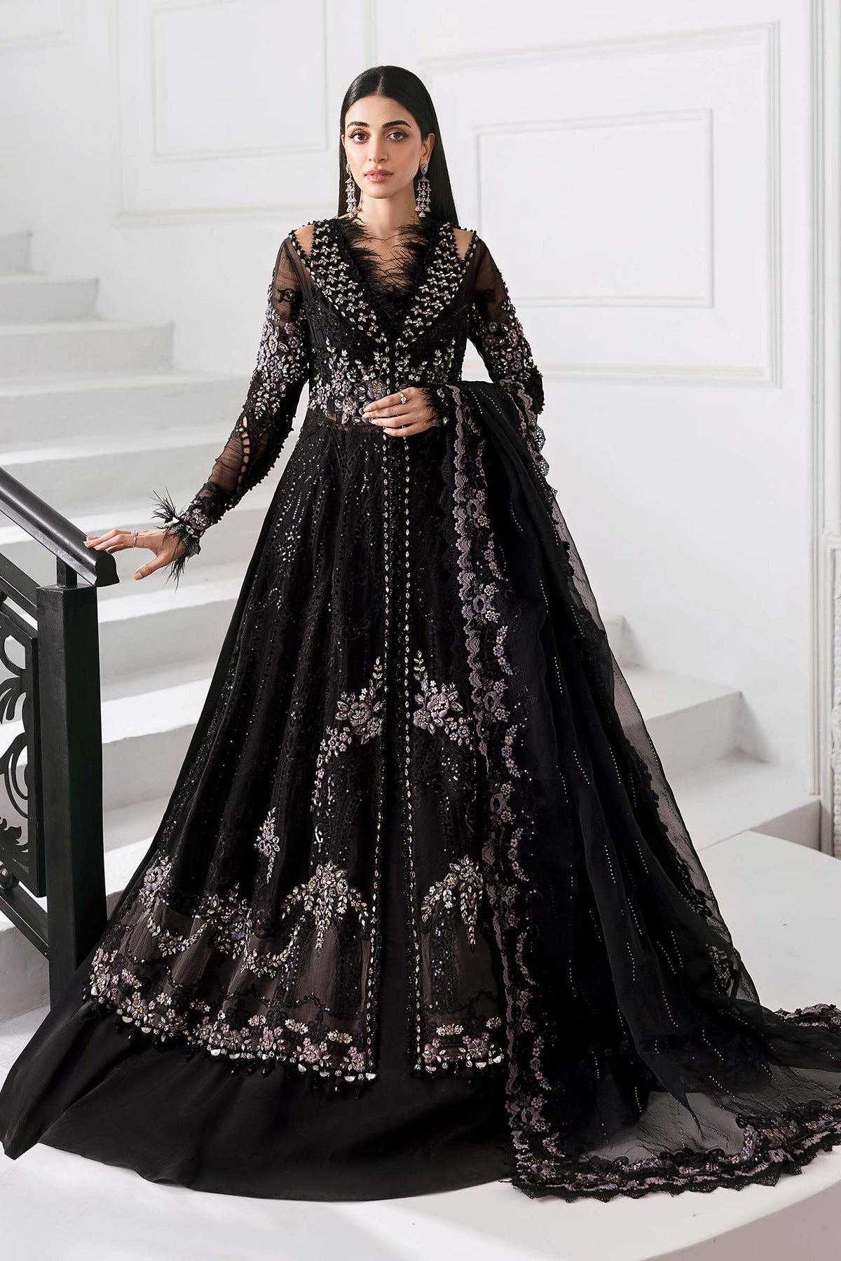 MARIA B | MBROIDERED | EMBROIDERED ORGANZA SUIT | BD-3004 | STYLE A