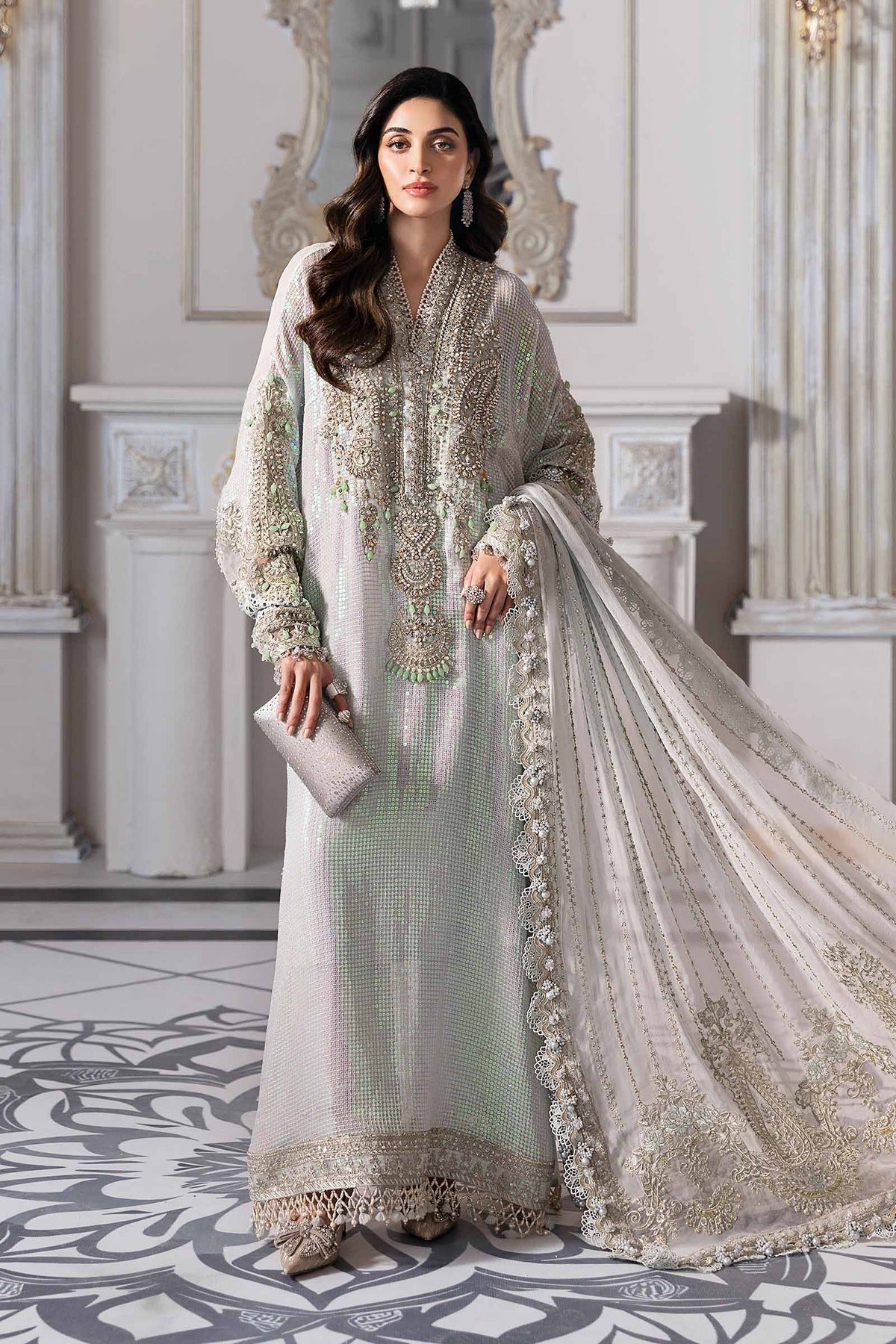 MARIA B | MBROIDERED | EMBROIDERED CHIFFON SUIT | BD-3005 | KAFTAN