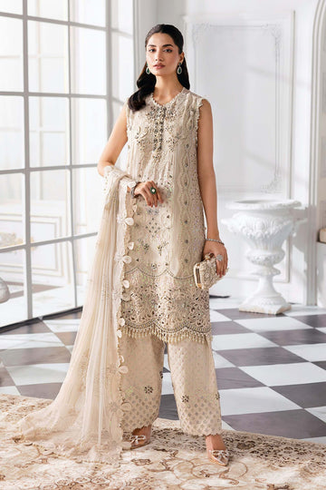 MARIA B | MBROIDERED | EMBROIDERED CHIFFON SUIT | BD-3007 | SHORT