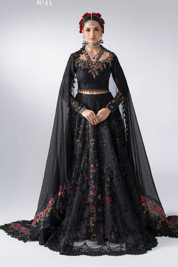 MARIA B | MBROIDERED | 3 PIECE EMBROIDERED ORGANZA SUIT | BD-3101-OBSIDIAN GARDEN