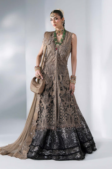 MARIA B | MBROIDERED | 3 PIECE EMBROIDERED CHIFFON SUIT | BD-3102-ANTIQUE BRONZE | A