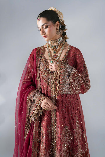 MARIA B | MBROIDERED | 3 PIECE EMBROIDERED ORGANZA SUIT | BD-3108-DEEP SALMON PINK | SHORT