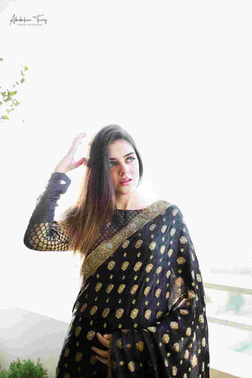SAAD IBRAHIM | SAREES | BLACK BANARSI SAREE