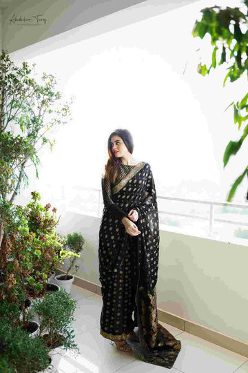 SAAD IBRAHIM | SAREES | BLACK BANARSI SAREE