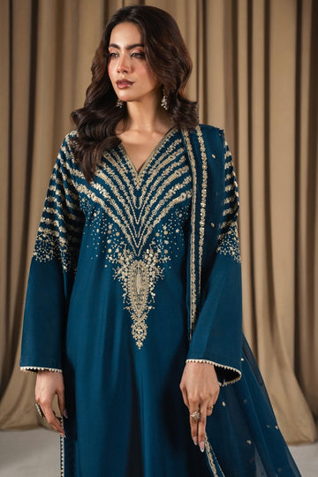 NOOR E UJALA | RANGENOOR | BLUE MIRACLE EMBROIDED 3 PC