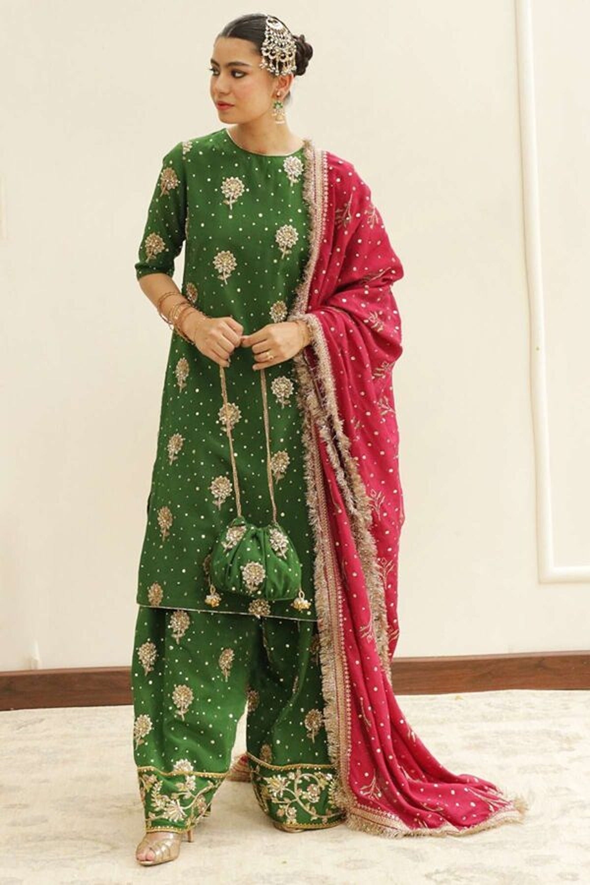 DYOT | CHAANDI | BOTTLE GREEN OUTFIT | 3PC