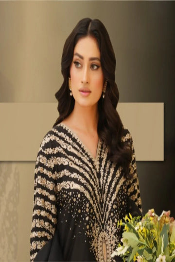 NOOR E UJALA | RANGENOOR | BLACK MIRACLE EMBROIDED 3 PC