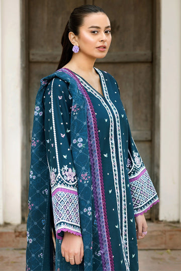 FARASHA | SUMMER WEAVES EMBROIDERED LAWN'25 | BLUE ALLURE