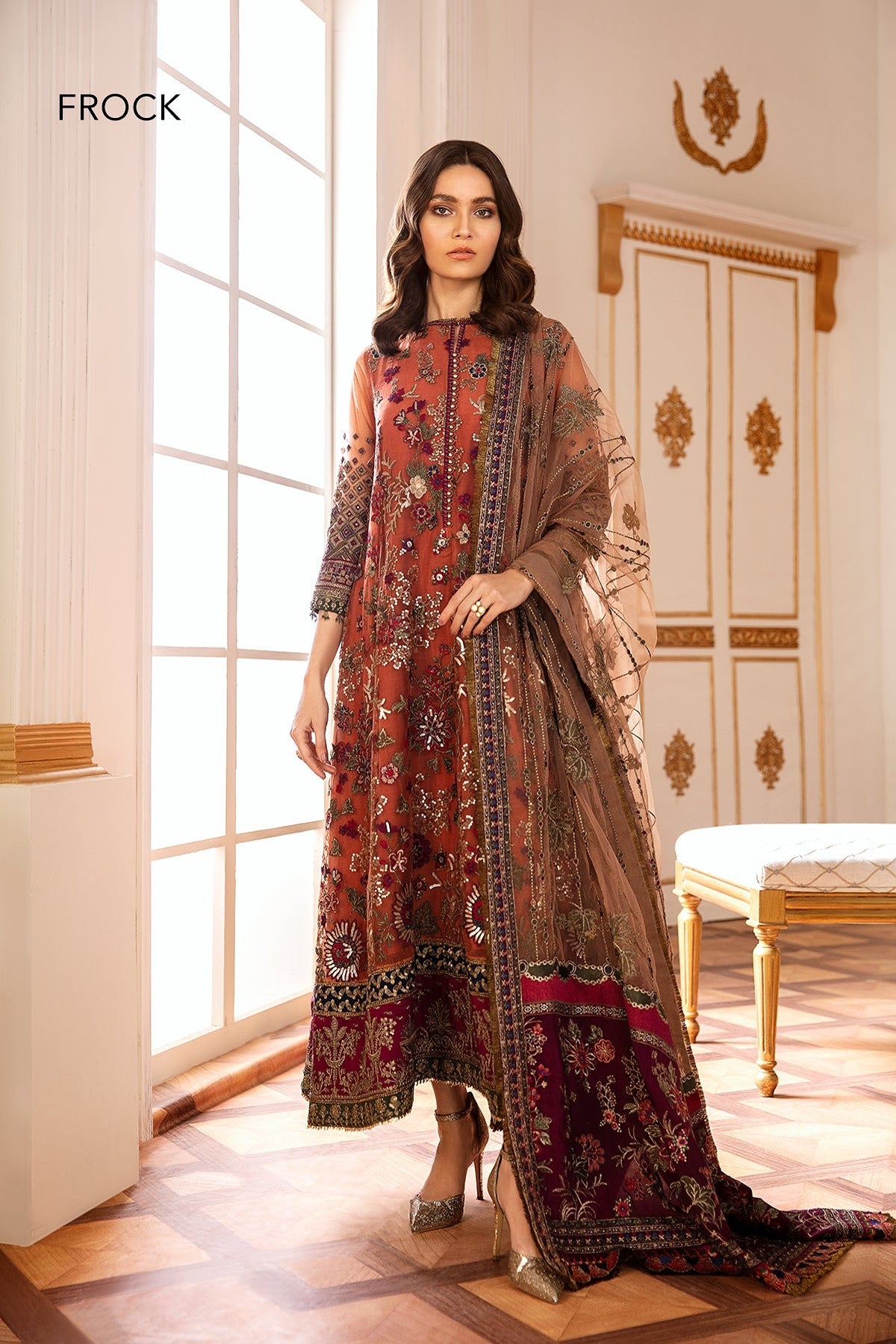 BAROQUE| CHANTELLE | EMBROIDERED NET CH07-03 | FROCK