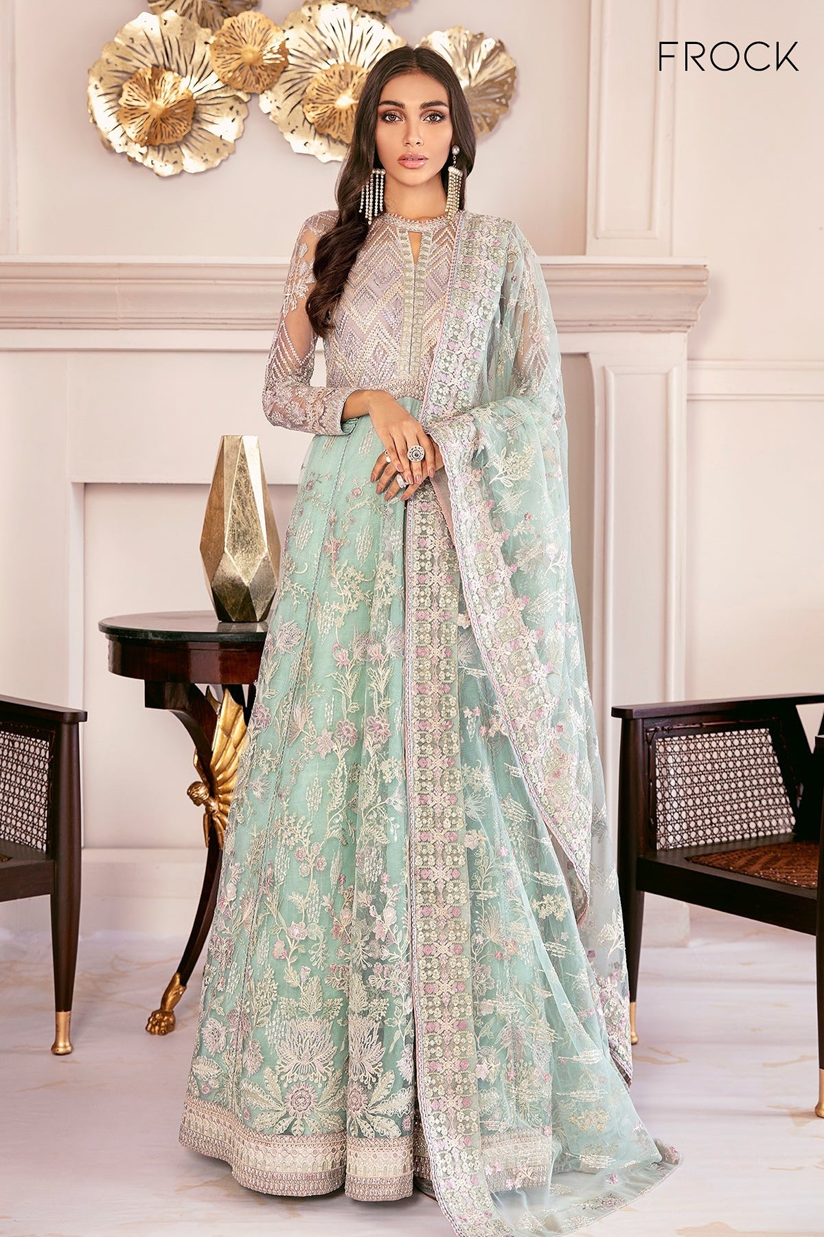 BAROQUE | CHANTELLE | EMBROIDERED NET CH08-10 | FROCK