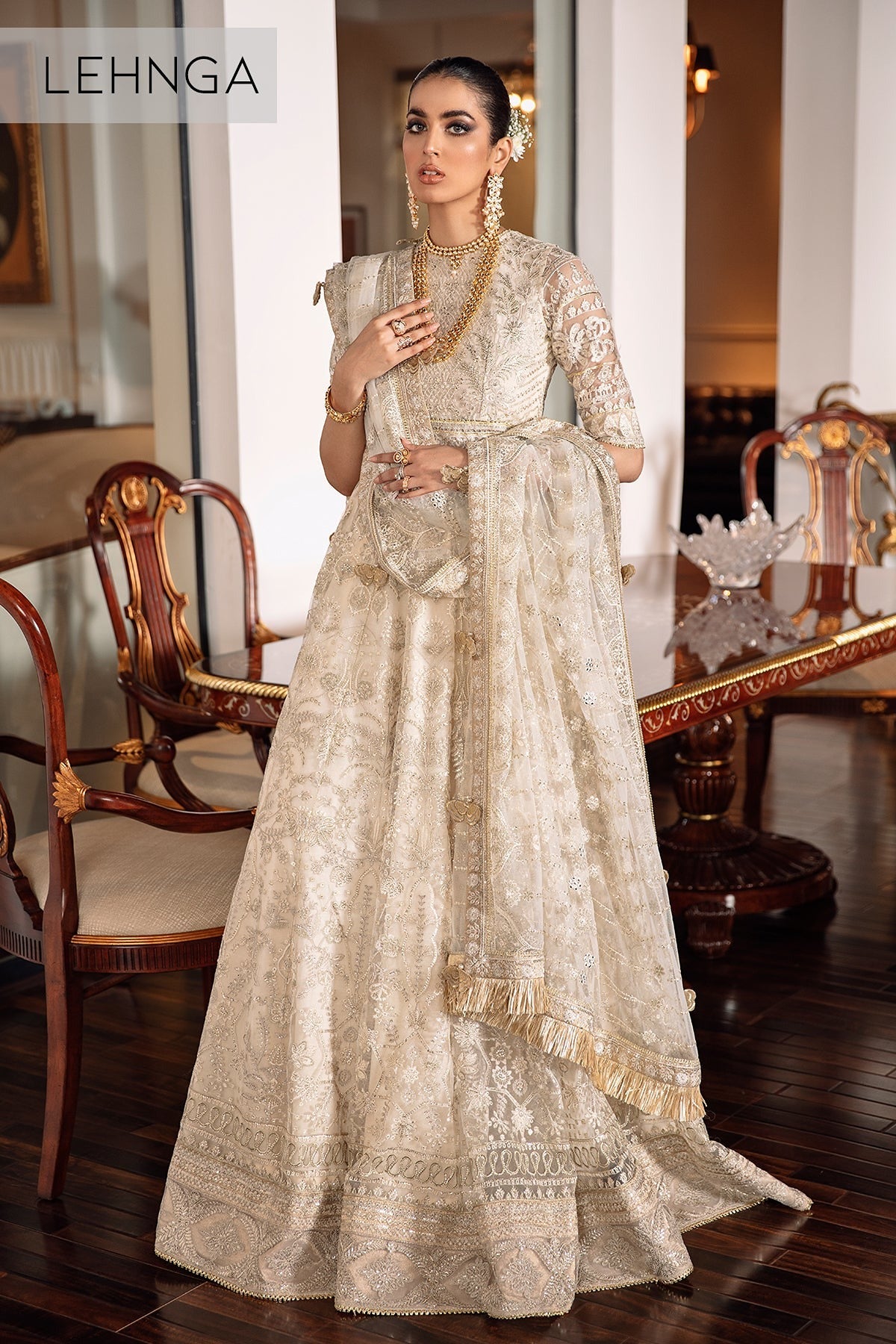 BAROQUE | EMBROIDERED NET CH09-05 | LEHNGA