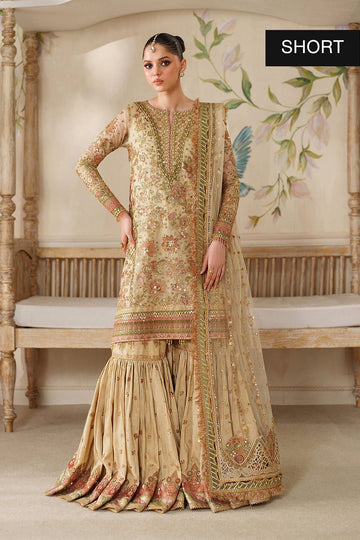 BAROQUE | CHANTELLE | EMBROIDERED NET CH14-02 | SHORT SHIRT & GHARARA