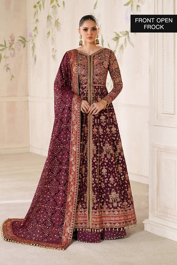 BAROQUE | CHANTELLE | EMBROIDERED CHIFFON CH14-05 | FRONT OPEN FROCK & LEHNGA