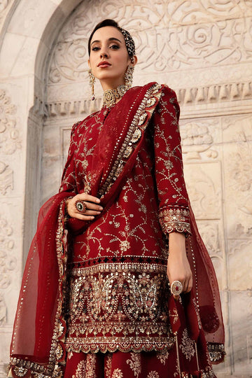 MARIA B | SATEEN | EMBROIDERED COTTON SATIN SUIT | CST-807