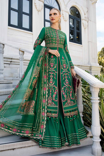 MARIA B | SATEEN | EMBROIDERED COTTON SATIN SUIT | CST-811