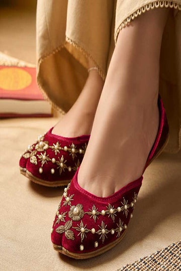 DAZZLE | KHUSSA SHOES | CAMILA (MAROON)