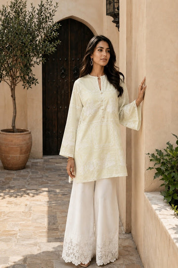 HAFSAH|SANA - PALE YELLOW CO-ORD SET