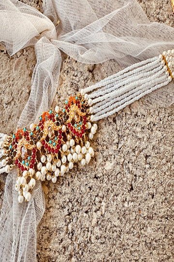 KOH-E-GEM | JEWELLERY | CLASSIC NAURATAN CHOKER SET - GOLD