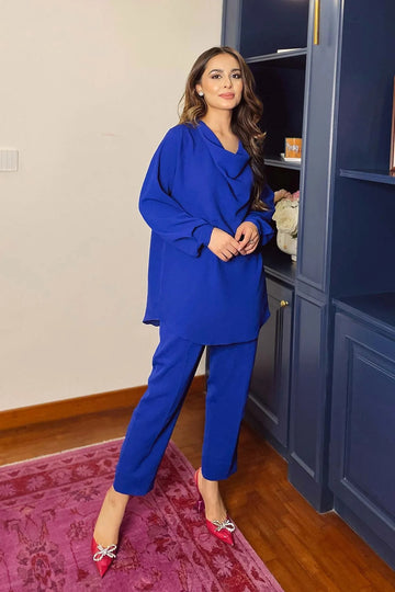 MAHNOOR MUJTABA | PRET | CO-ORD DE BLEU