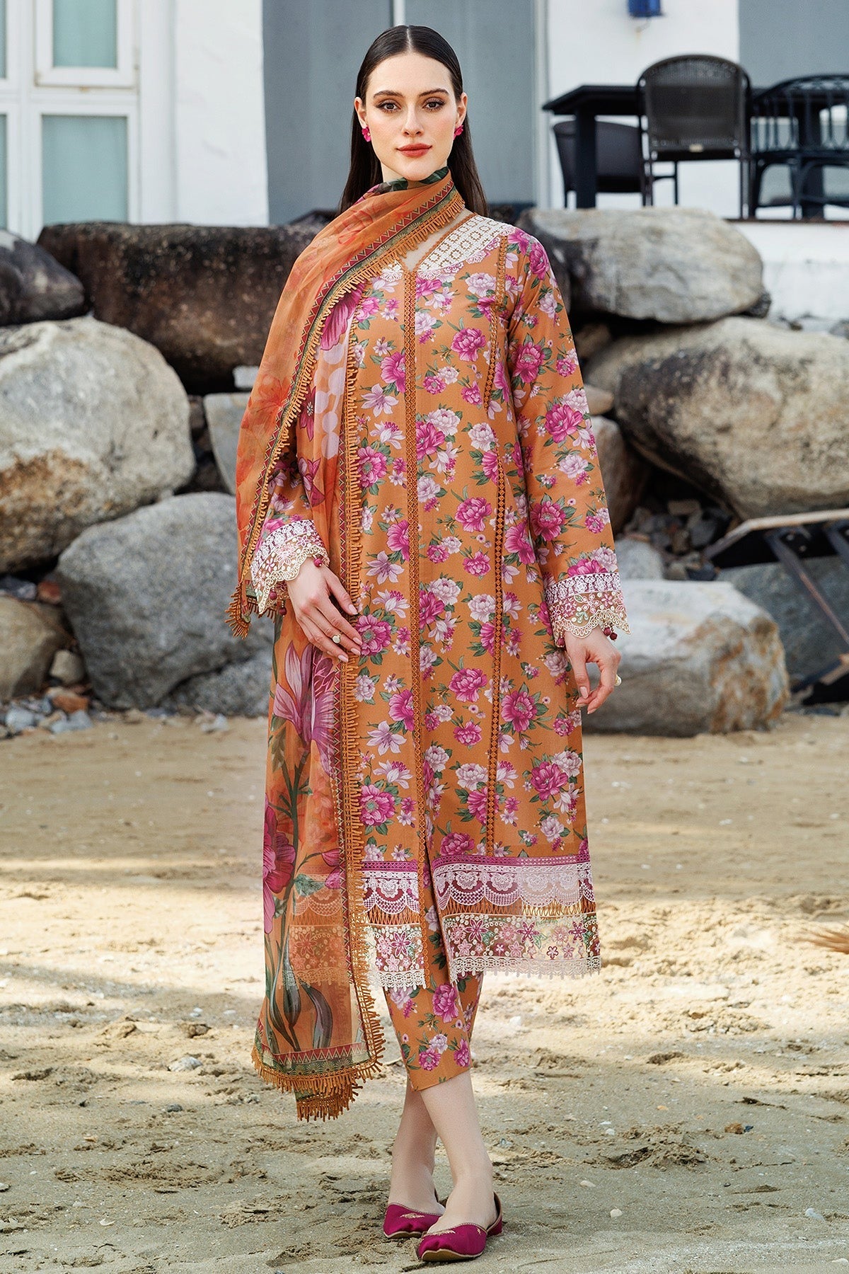 FARASHA | AUREA EID SUMMER LAWN'25 | CORAL HAZE