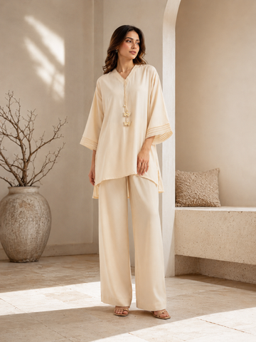 HAFSAH|SANA - CREAM CO-ORD SET