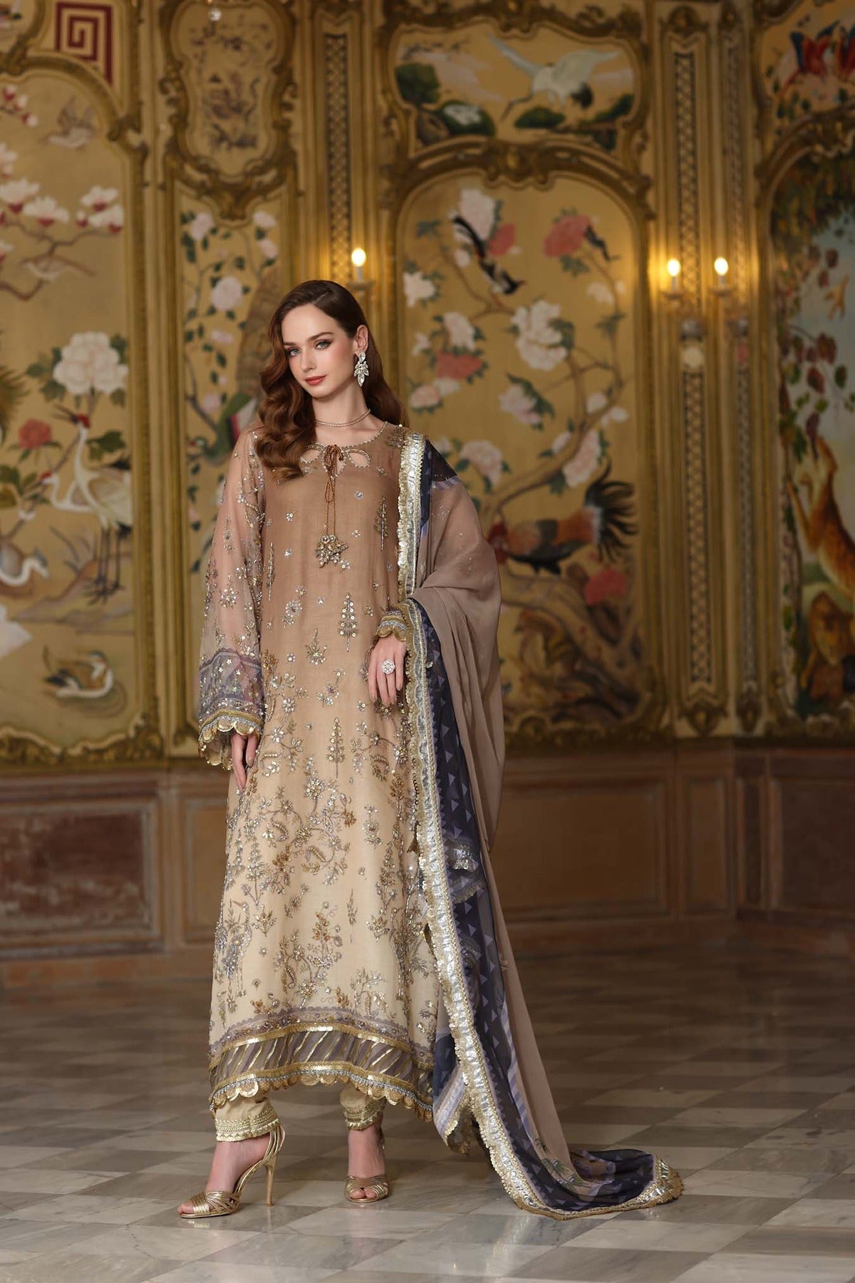 NOOR BY SADIA | NOOR FESTIVE 25 | D2 - BEIGE | A