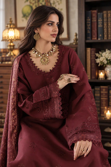 NOOR BY SADIA | WINTER EMBROIDERED PRINTSKHAS '26 | D3 B - MULBERRY HAZE