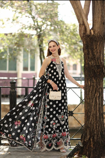 NOOR BY SADIA | EID LUXE PRINTSKHAAS '26 | D4 - C- MONOCHROME POLKA