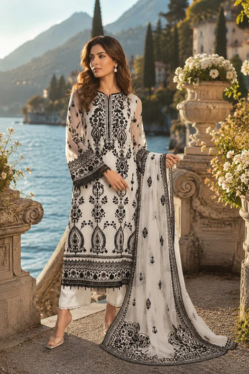 NOOR BY SADIA | NOORIYAH LUXURY EMBROIDERED CHIFFON | D4 - MONOCHROME MUSE