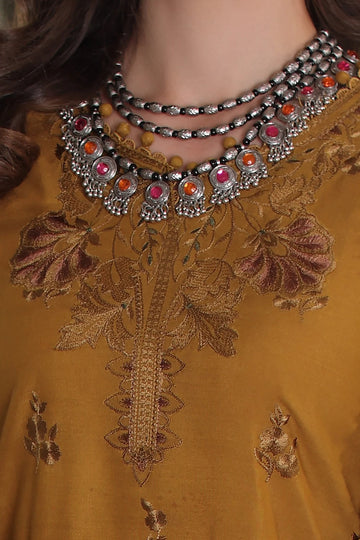NOOR BY SADIA | WINTER EMBROIDERED PRINTSKHAS '26 | D4 B - MUSTARD OCHRE