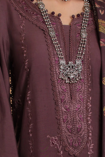 NOOR BY SADIA | WINTER EMBROIDERED PRINTSKHAS '26 | D5 A - VINEYARD PLUM