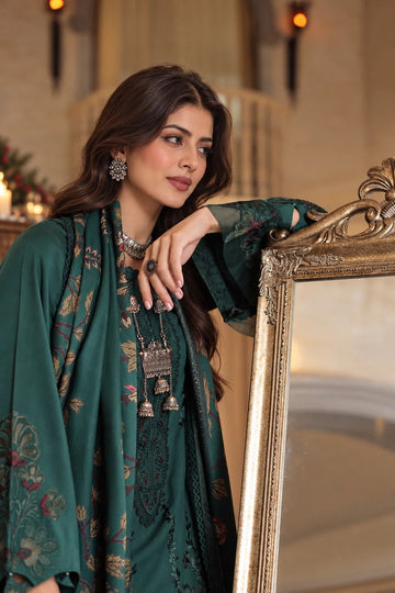 NOOR BY SADIA | WINTER EMBROIDERED PRINTSKHAS '26 | D5 B - TEAL NOCTURNE
