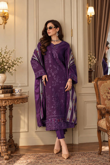 NOOR BY SADIA | WINTER EMBROIDERED PRINTSKHAS '26 | D6 B AUBERGINE DELIGHT