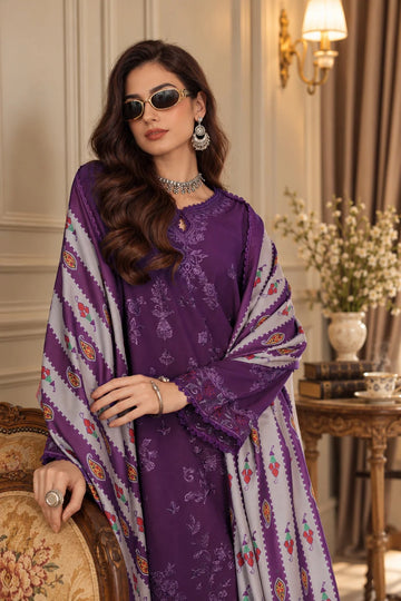 NOOR BY SADIA | WINTER EMBROIDERED PRINTSKHAS '26 | D6 B AUBERGINE DELIGHT
