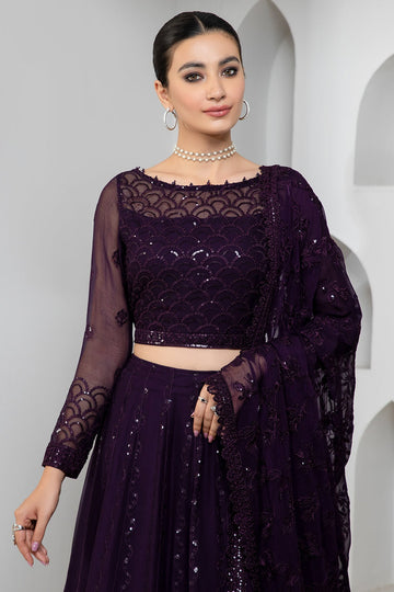 ZARIF | PAREESIA | DARK ORCHID | LEHNGA WITH CHOLI