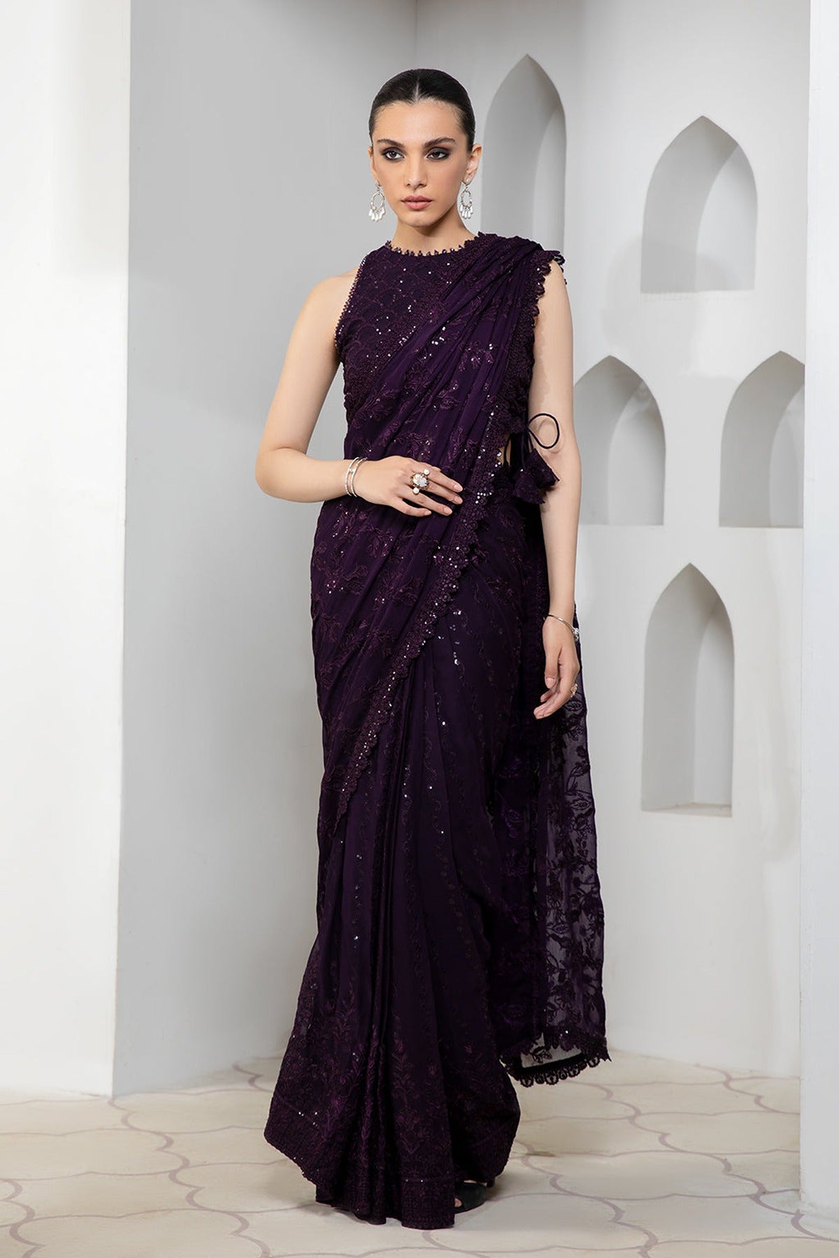 ZARIF | PAREESIA | DARK ORCHID | SAREE