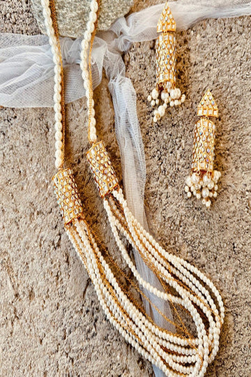 KOH-E-GEM | JEWELLERY | DUSKY PEARL MALAA SET