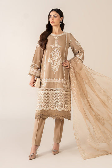 MARIA B | LUXURY PRET | 3 PIECE EMBROIDERED SUIT | DW-EA23-26R1-COFFEE