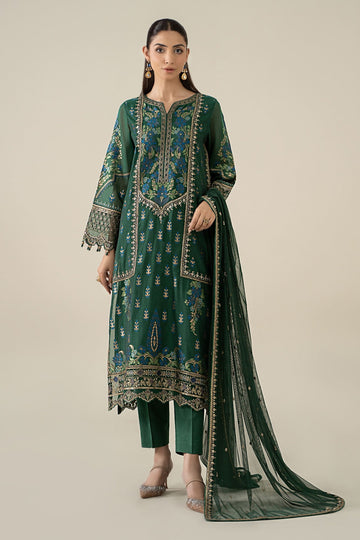 MARIA B | LUXURY PRET | 3 PIECE EMBROIDERED JACQUARD SUIT | DW-EA25-59-GREEN